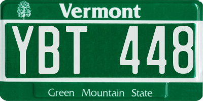 VT license plate YBT448
