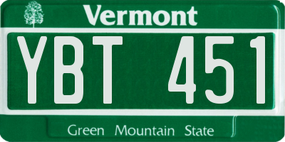 VT license plate YBT451