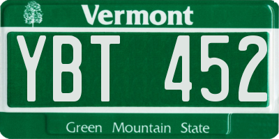 VT license plate YBT452