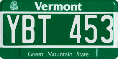 VT license plate YBT453