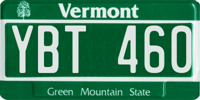 VT license plate YBT460