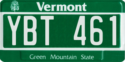 VT license plate YBT461