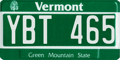 VT license plate YBT465