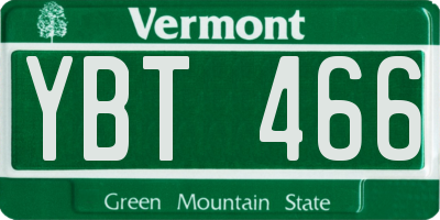 VT license plate YBT466