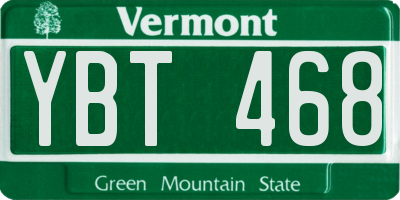 VT license plate YBT468