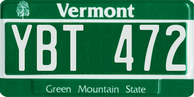 VT license plate YBT472