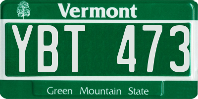 VT license plate YBT473