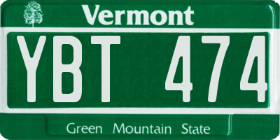 VT license plate YBT474