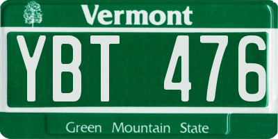 VT license plate YBT476