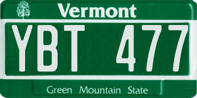 VT license plate YBT477