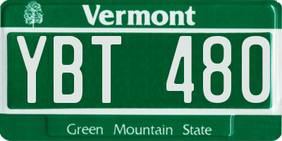 VT license plate YBT480