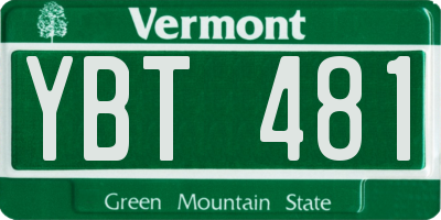 VT license plate YBT481
