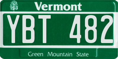 VT license plate YBT482