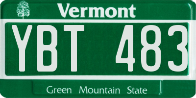 VT license plate YBT483