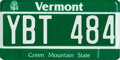 VT license plate YBT484