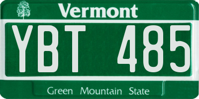 VT license plate YBT485