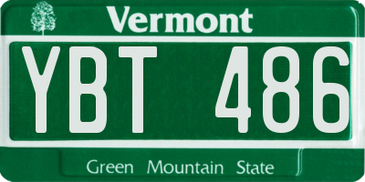VT license plate YBT486
