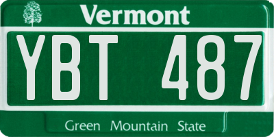 VT license plate YBT487