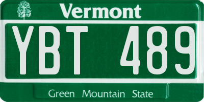 VT license plate YBT489