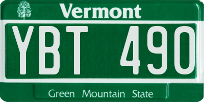 VT license plate YBT490