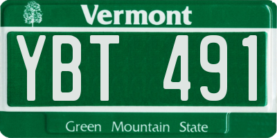 VT license plate YBT491