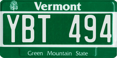 VT license plate YBT494