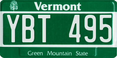 VT license plate YBT495