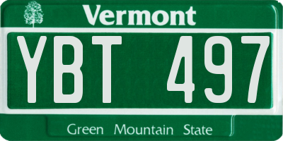 VT license plate YBT497