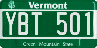 VT license plate YBT501
