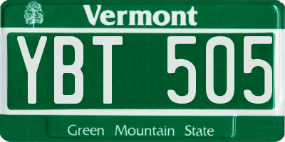 VT license plate YBT505