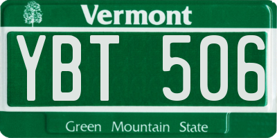 VT license plate YBT506