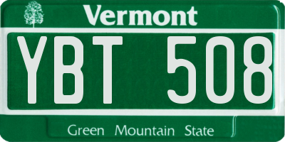 VT license plate YBT508