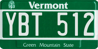 VT license plate YBT512