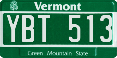 VT license plate YBT513