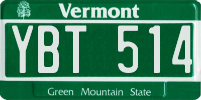 VT license plate YBT514