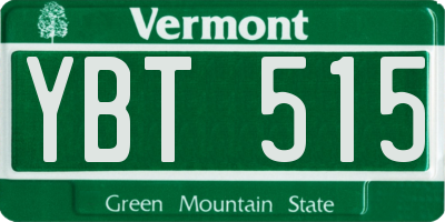 VT license plate YBT515