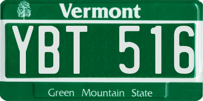 VT license plate YBT516