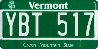 VT license plate YBT517
