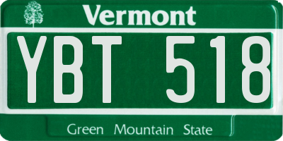 VT license plate YBT518
