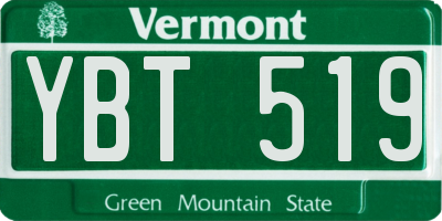 VT license plate YBT519