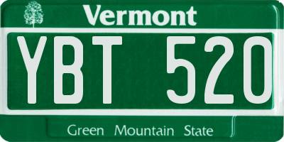 VT license plate YBT520