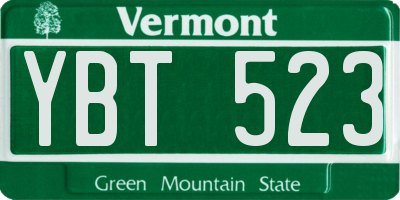 VT license plate YBT523