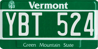 VT license plate YBT524