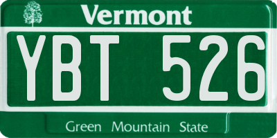 VT license plate YBT526