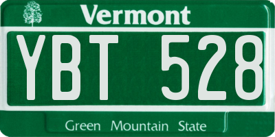 VT license plate YBT528