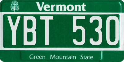 VT license plate YBT530