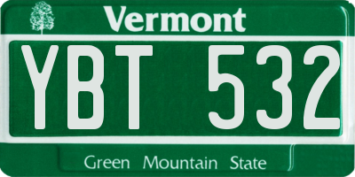VT license plate YBT532