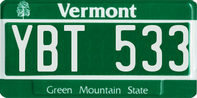 VT license plate YBT533