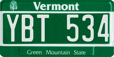 VT license plate YBT534