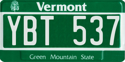 VT license plate YBT537